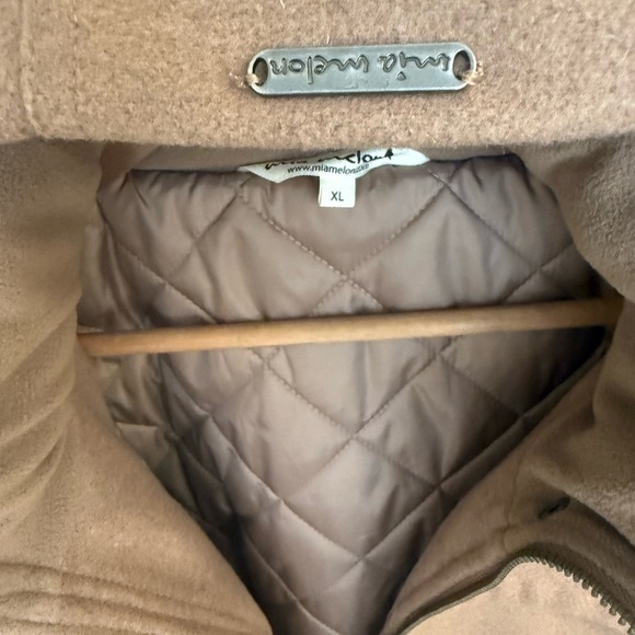 Mia Melon NWOT wool blend classic hooded Tan Utility Jacket / winter jacket - Picture 7 of 15